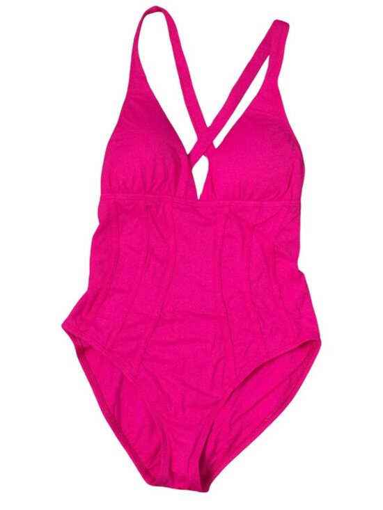 La Blanca Other - 🆕LA BLANCA Island Goddess Plunge One Piece Swimsuit Fuchsia Bright Pink 8